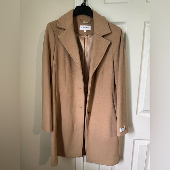 Calvin Klein Size 12 Camel Pea Coat for Women - Picture 1 of 11